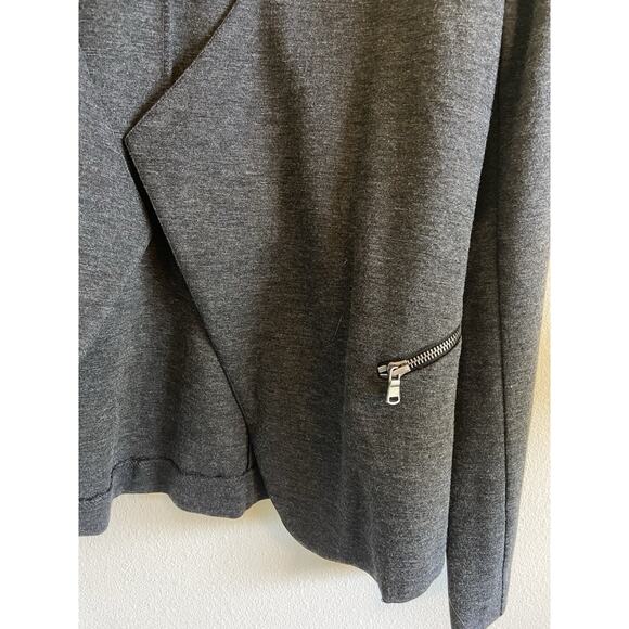Peyton Jensen Heathered Charcoal Gray Open Front Jacket Cardigan Womens Small - Picture 2 of 4